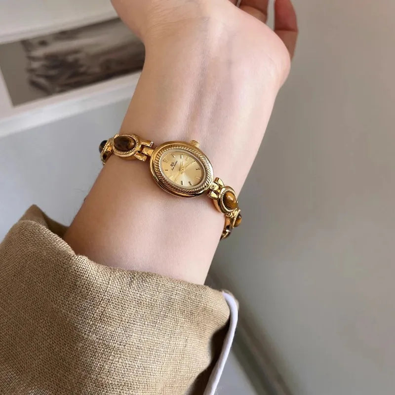 Luxury High Quality Natural Jade Bracelet Watch Retro Ladies Watches Elegant Quartz Watches Gift Pretty Wristwatch Jewelry실용도매