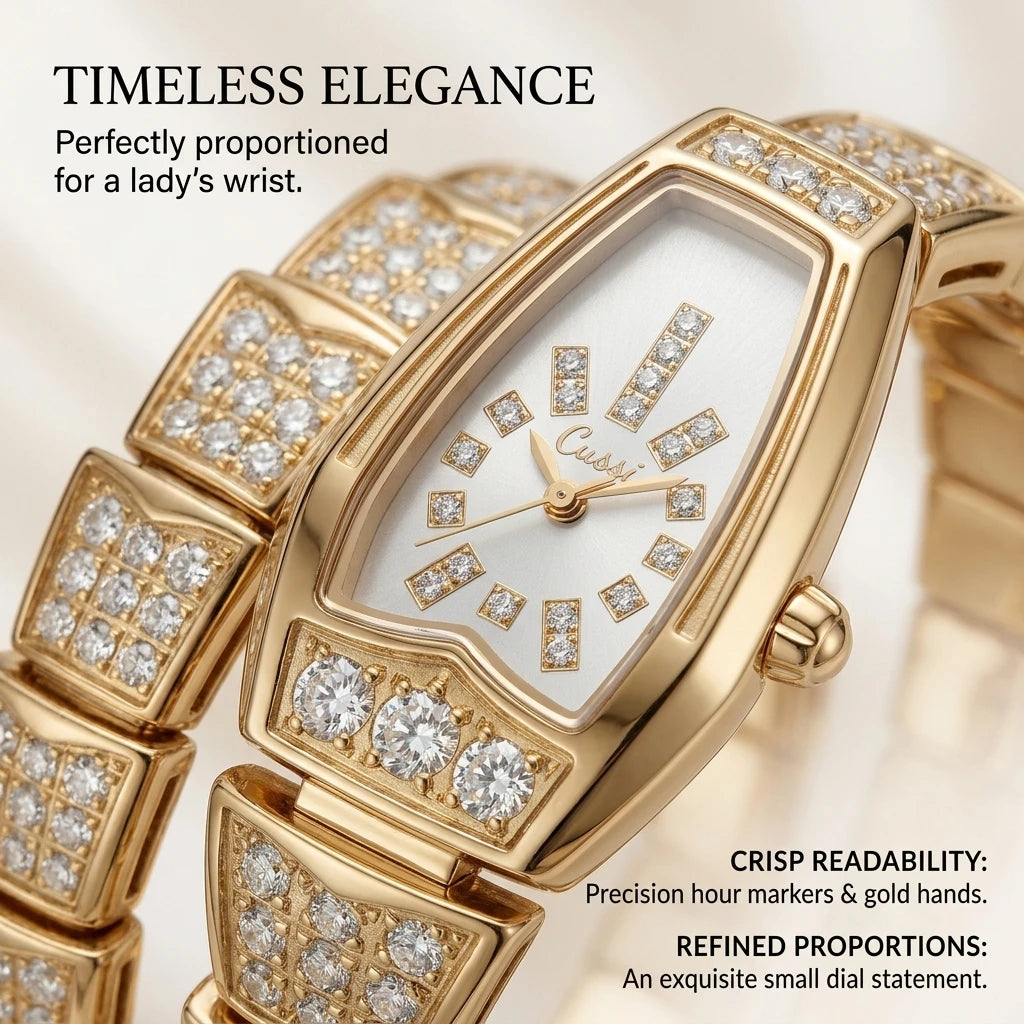 1 Exquisite Chain Watch with Elegant White Dial, Shiny Decorative Design, Stylish and Versatile, Essential for Daily Commute