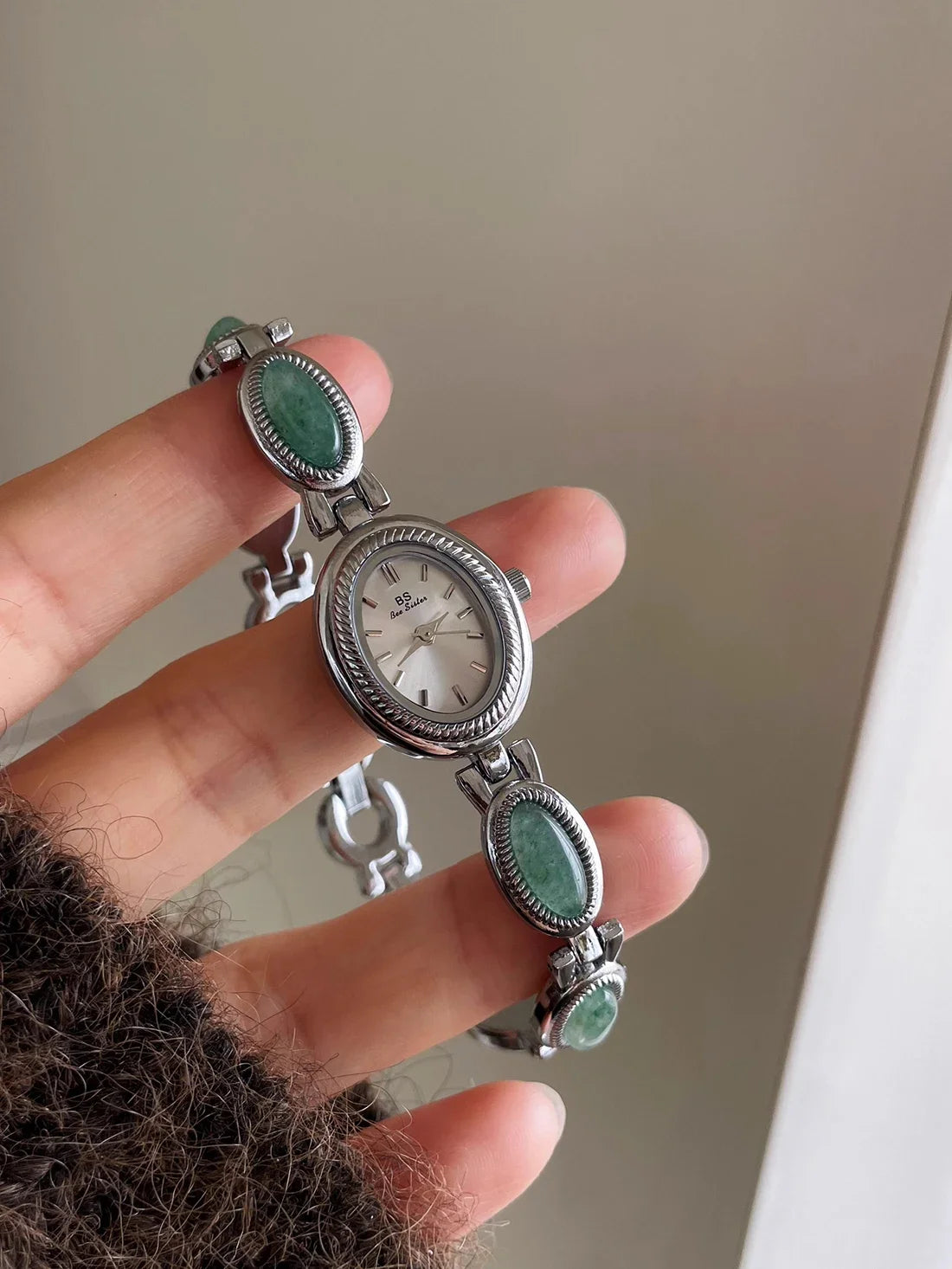 Luxury High Quality Natural Jade Bracelet Watch Retro Ladies Watches Elegant Quartz Watches Gift Pretty Wristwatch Jewelry실용도매
