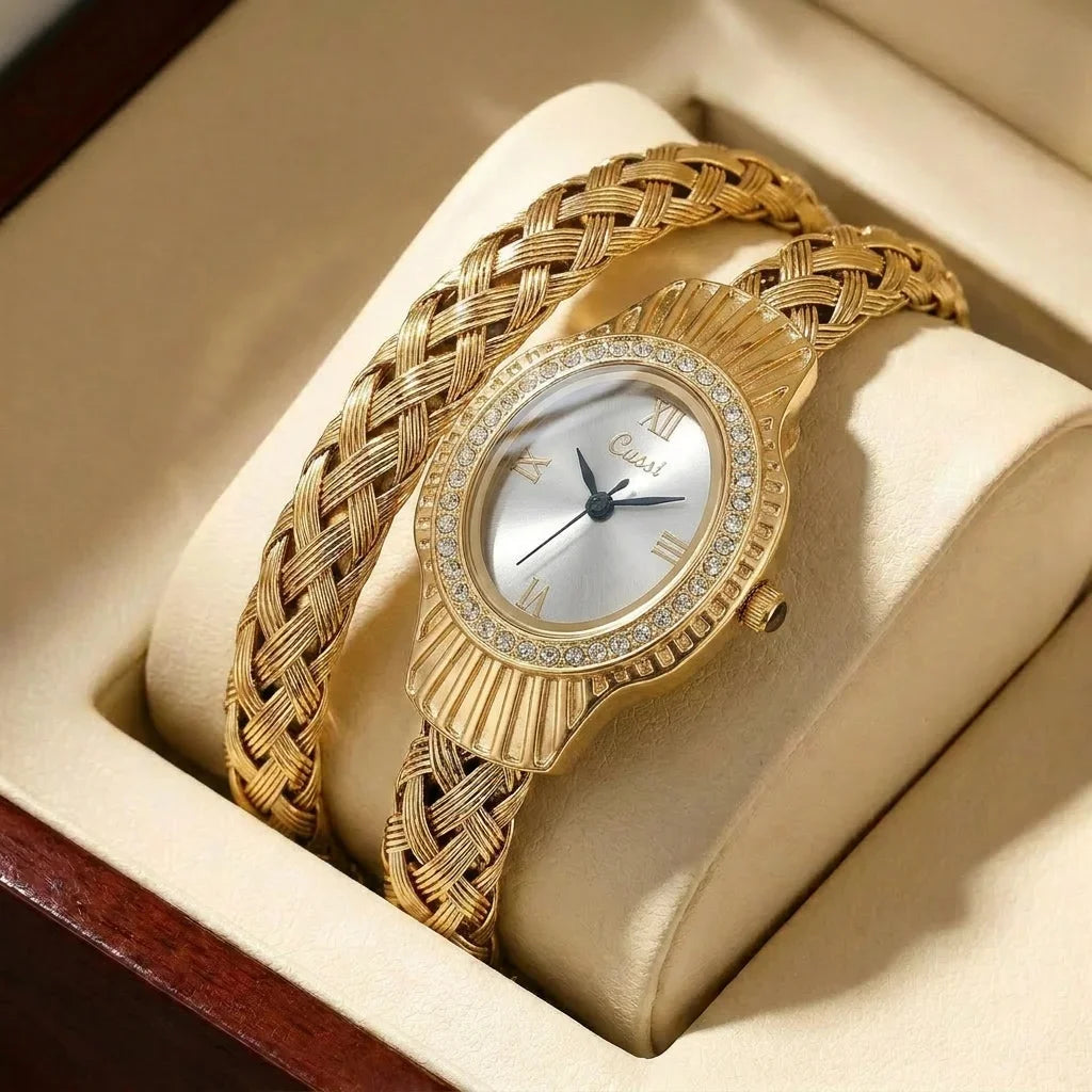 1 Exquisite Chain Watch with Elegant White Dial, Shiny Decorative Design, Stylish and Versatile, Essential for Daily Commute