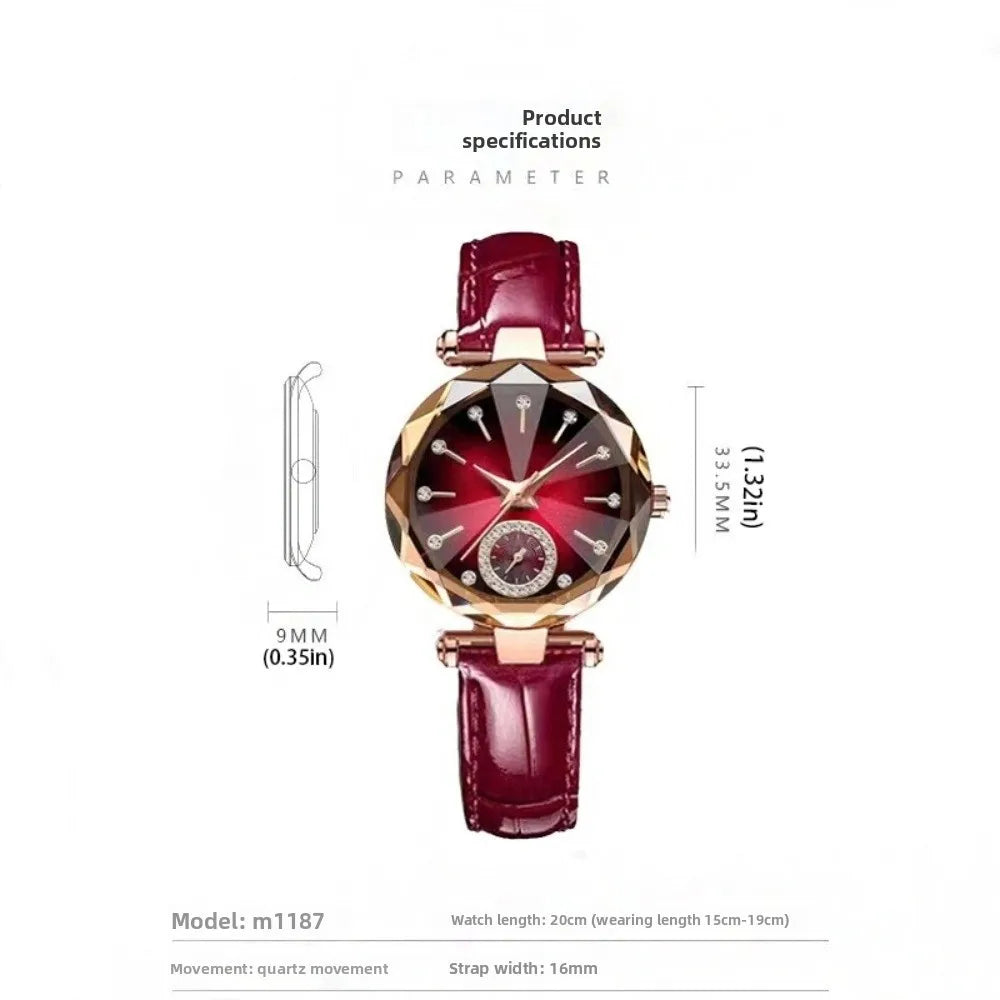 Trendy Luxury Women's Wristwatch Elegant Inlaid Diamond Watch Bracelet Set Stainless Steel Exquisite Rose Gold Watch Accessories
