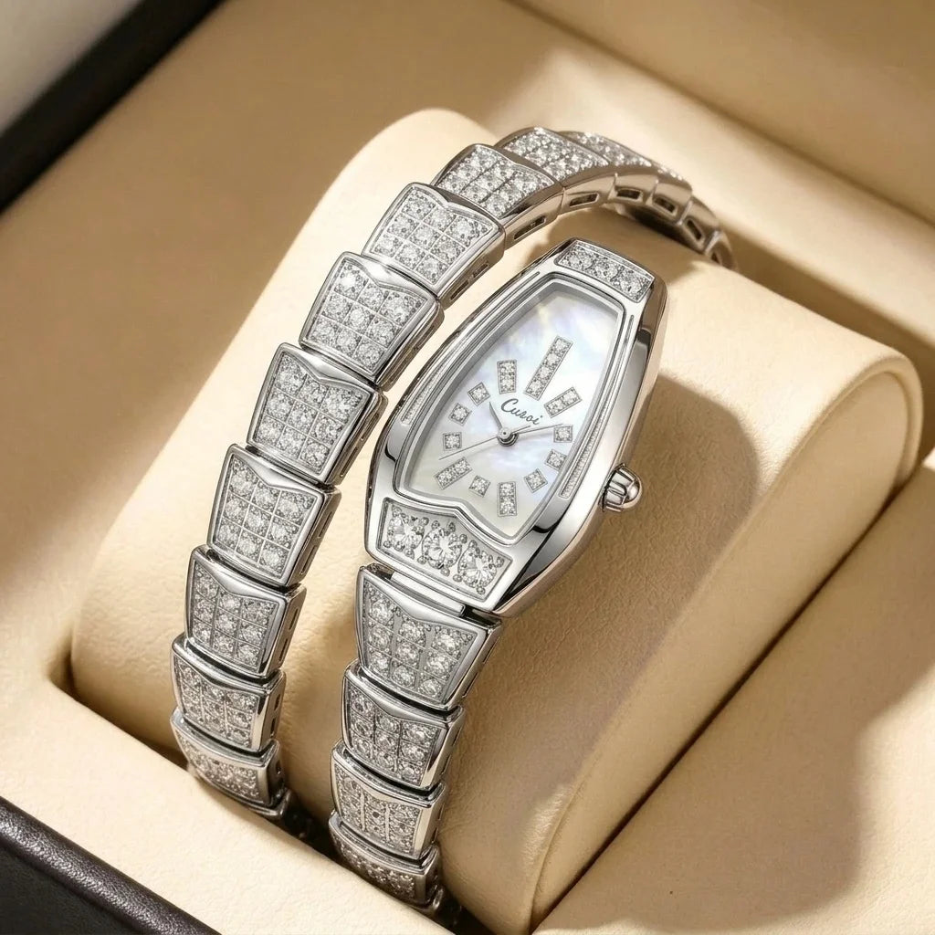 1 Exquisite Chain Watch with Elegant White Dial, Shiny Decorative Design, Stylish and Versatile, Essential for Daily Commute
