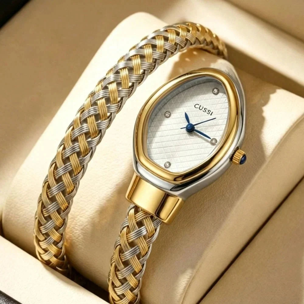 1 Exquisite Chain Watch with Elegant White Dial, Shiny Decorative Design, Stylish and Versatile, Essential for Daily Commute