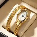 1 Exquisite Chain Watch with Elegant White Dial, Shiny Decorative Design, Stylish and Versatile, Essential for Daily Commute