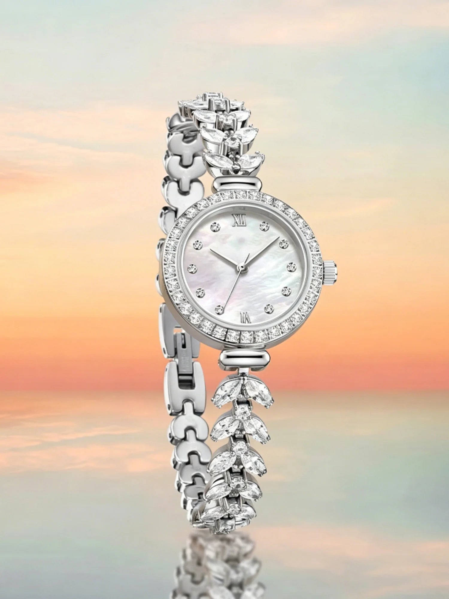 Lady Women's Watch Japan Quartz Jewelry Hours Fine Fashion Clock Claw-setting Crystal Bracelet Luxury Girl Gift Box