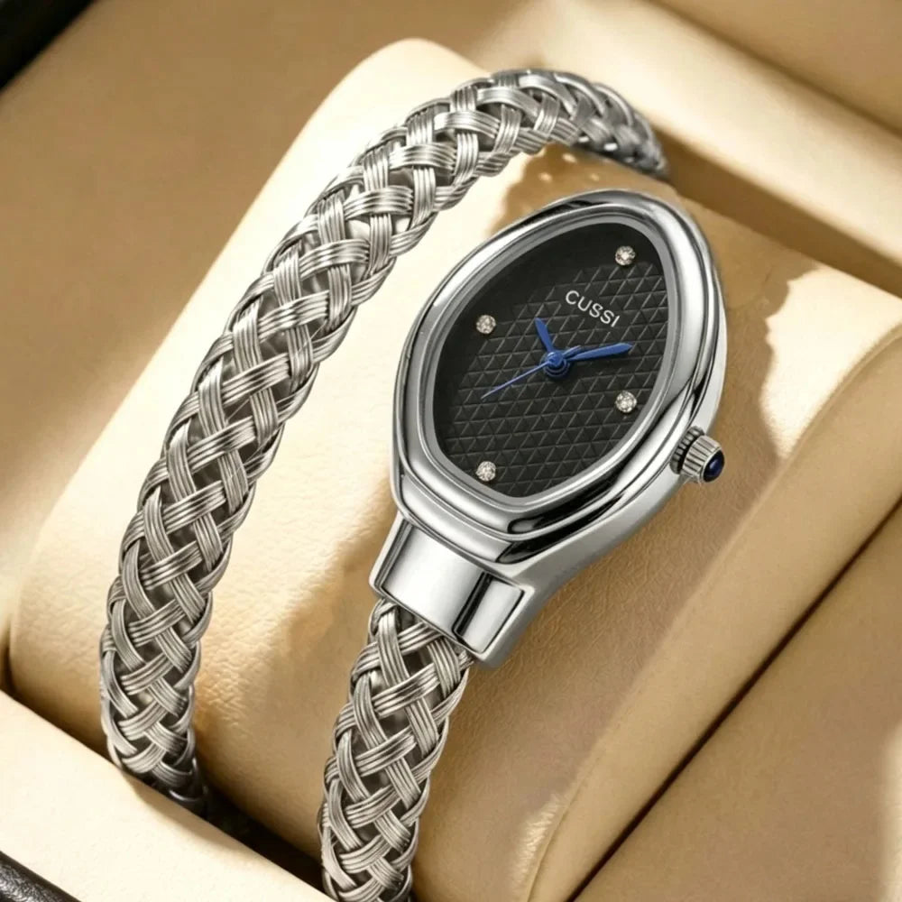 1 Exquisite Chain Watch with Elegant White Dial, Shiny Decorative Design, Stylish and Versatile, Essential for Daily Commute