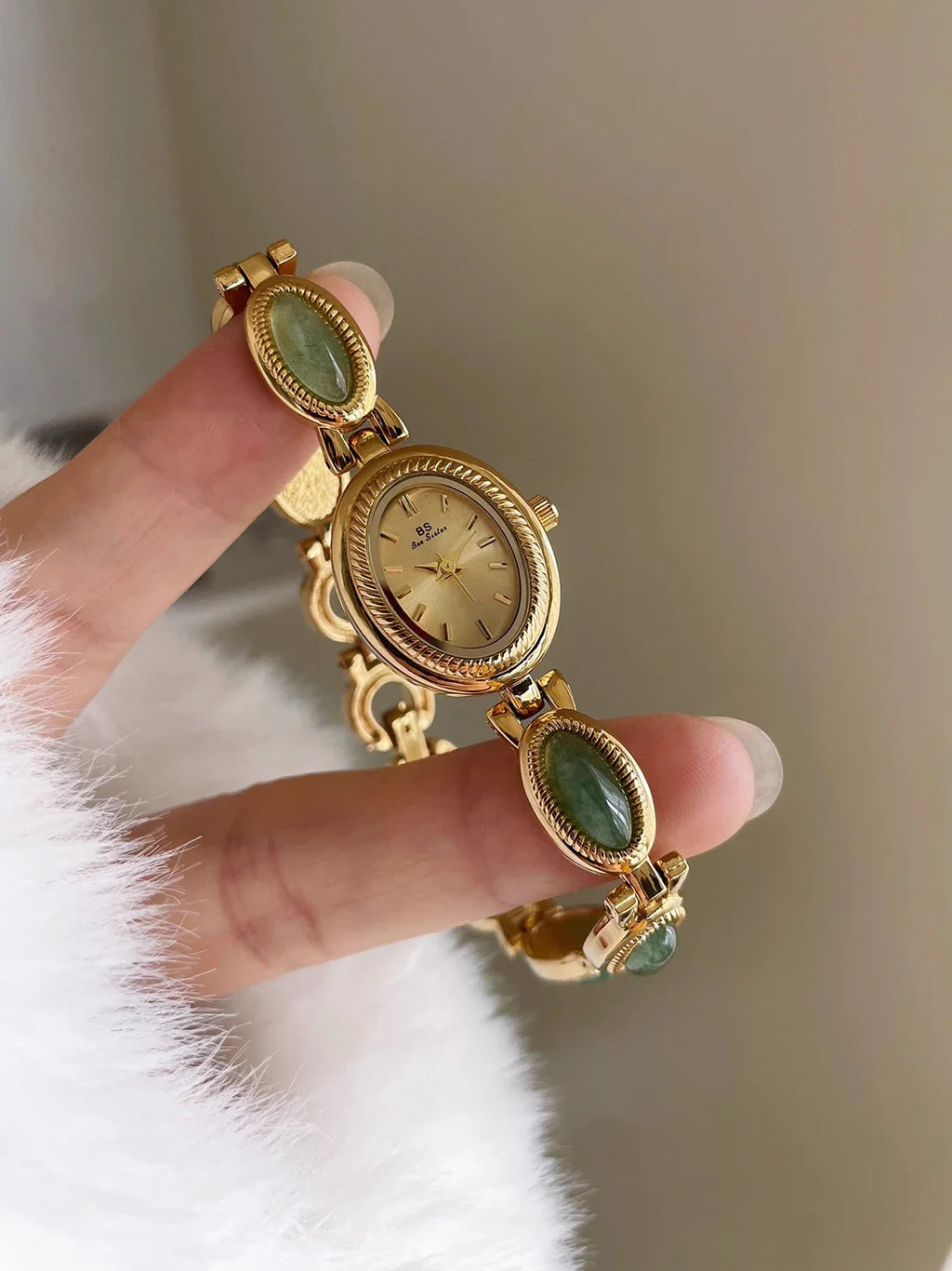 Luxury High Quality Natural Jade Bracelet Watch Retro Ladies Watches Elegant Quartz Watches Gift Pretty Wristwatch Jewelry실용도매