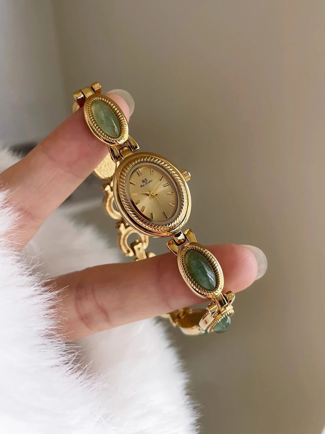 Luxury High Quality Natural Jade Bracelet Watch Retro Ladies Watches Elegant Quartz Watches Gift Pretty Wristwatch Jewelry실용도매