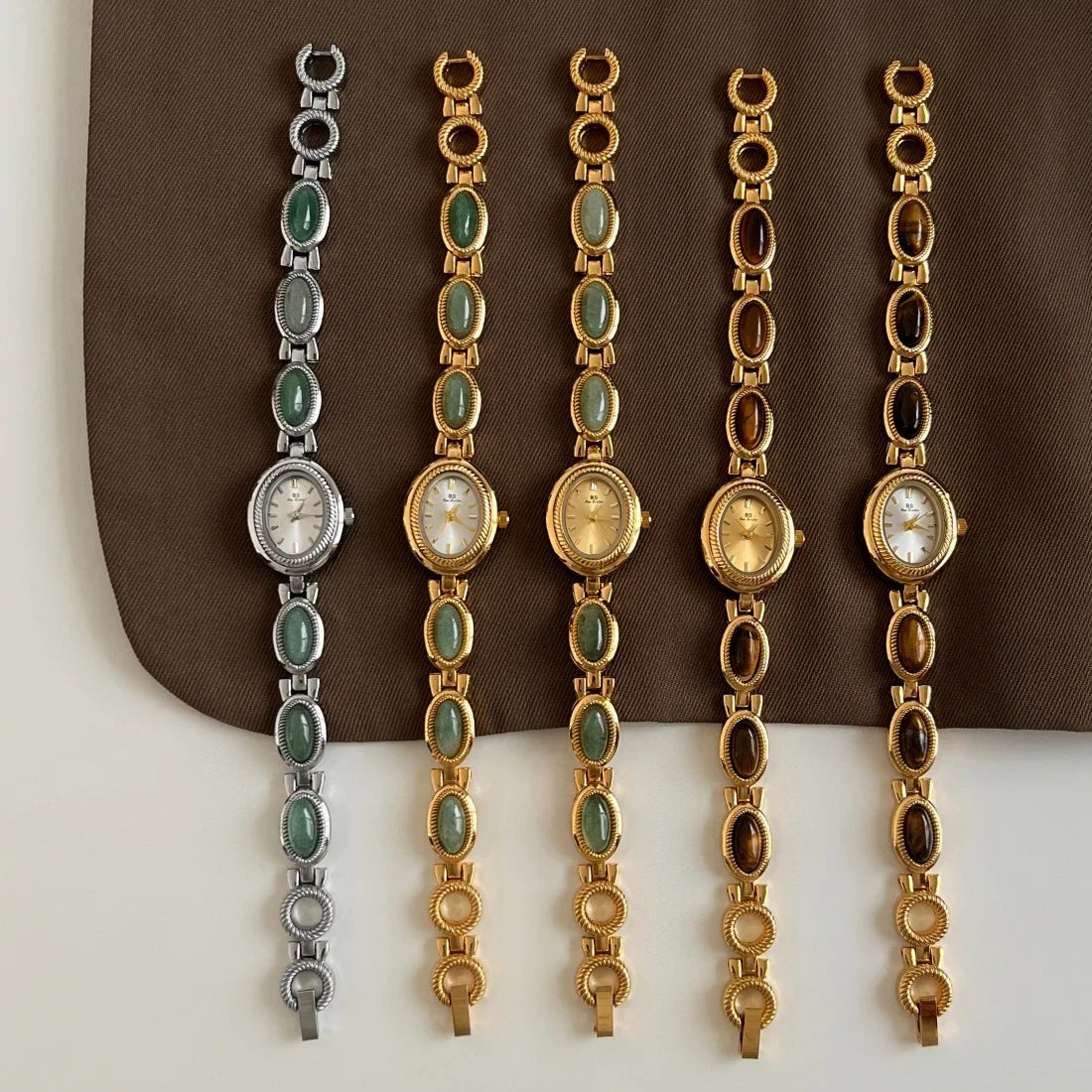 Luxury High Quality Natural Jade Bracelet Watch Retro Ladies Watches Elegant Quartz Watches Gift Pretty Wristwatch Jewelry실용도매