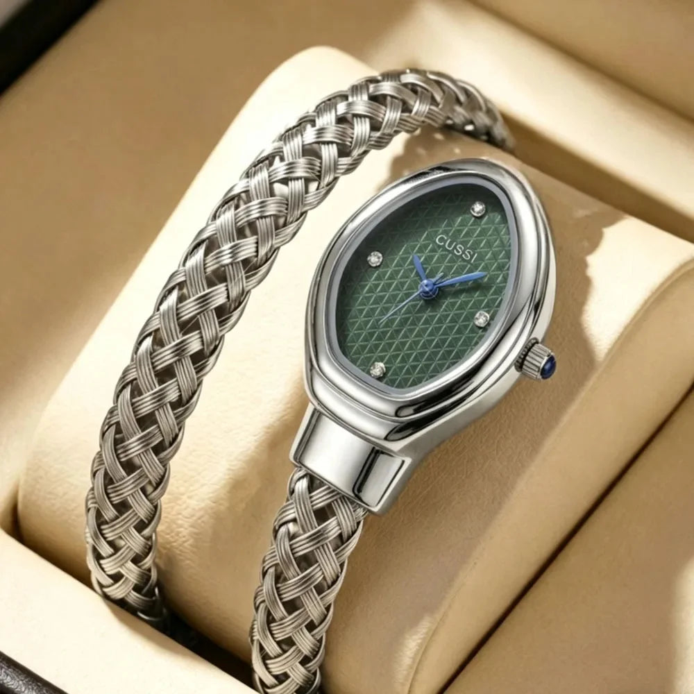 1 Exquisite Chain Watch with Elegant White Dial, Shiny Decorative Design, Stylish and Versatile, Essential for Daily Commute