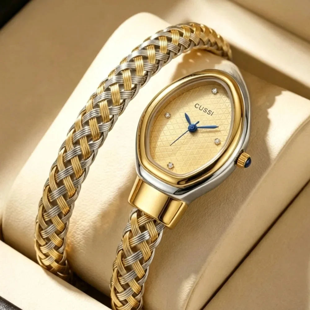 1 Exquisite Chain Watch with Elegant White Dial, Shiny Decorative Design, Stylish and Versatile, Essential for Daily Commute