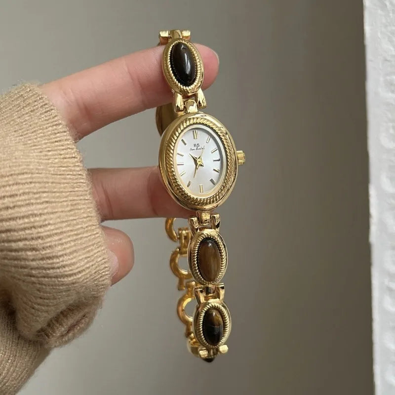 Luxury High Quality Natural Jade Bracelet Watch Retro Ladies Watches Elegant Quartz Watches Gift Pretty Wristwatch Jewelry실용도매