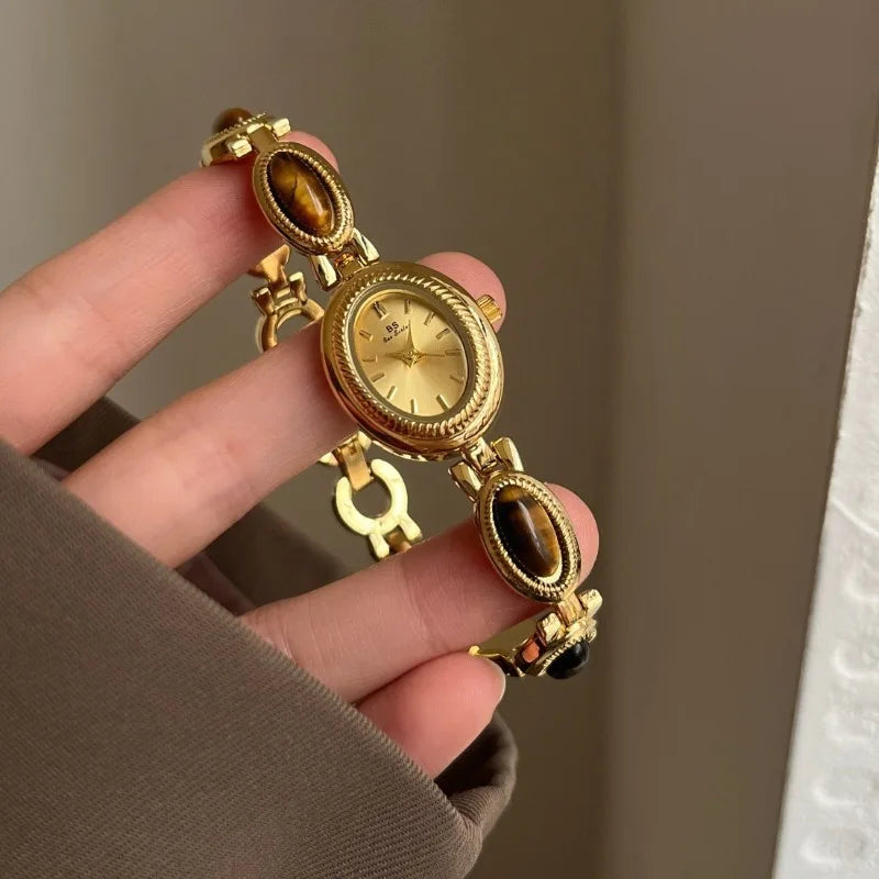 Luxury High Quality Natural Jade Bracelet Watch Retro Ladies Watches Elegant Quartz Watches Gift Pretty Wristwatch Jewelry실용도매